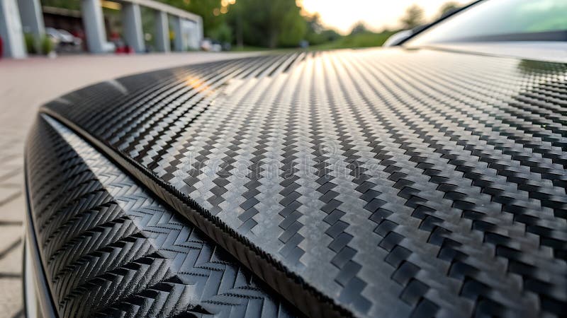 Close Up Carbon Fiber Car Hood Texture with Light Reflection Stock Photo -  Image of weave, hood:425302086